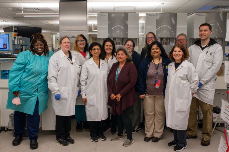 Sunita Punjabi with colleagues and friends: Courtney Fields, Ellen Bassett, Ashley Roman, Sunita Punjabi, Marisol Lafontaine, Carol Young, Lily Keenan, Peggy Mahlmeister, Aarthi Raman, Julie Van Gilder, Aaron Smith, Peter Heyboer